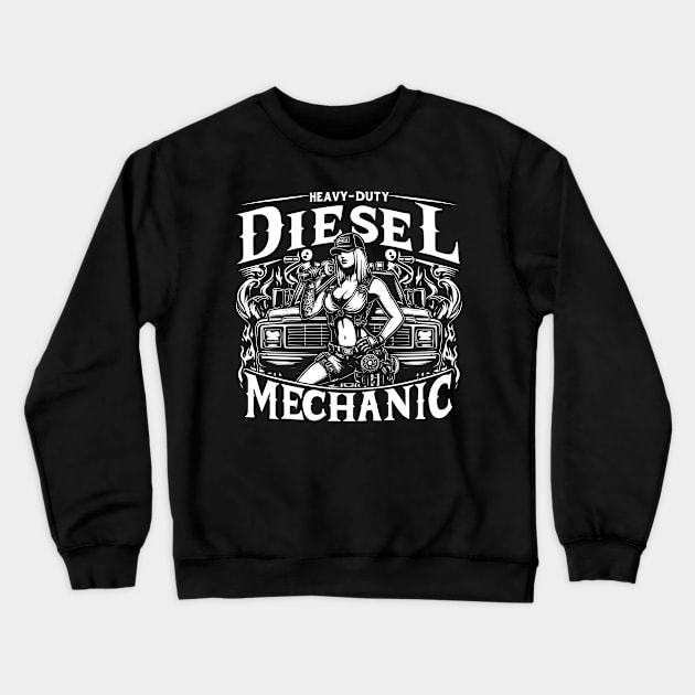 Heavy Duty Diesel Mechanic Crewneck Sweatshirt by Styloutfit